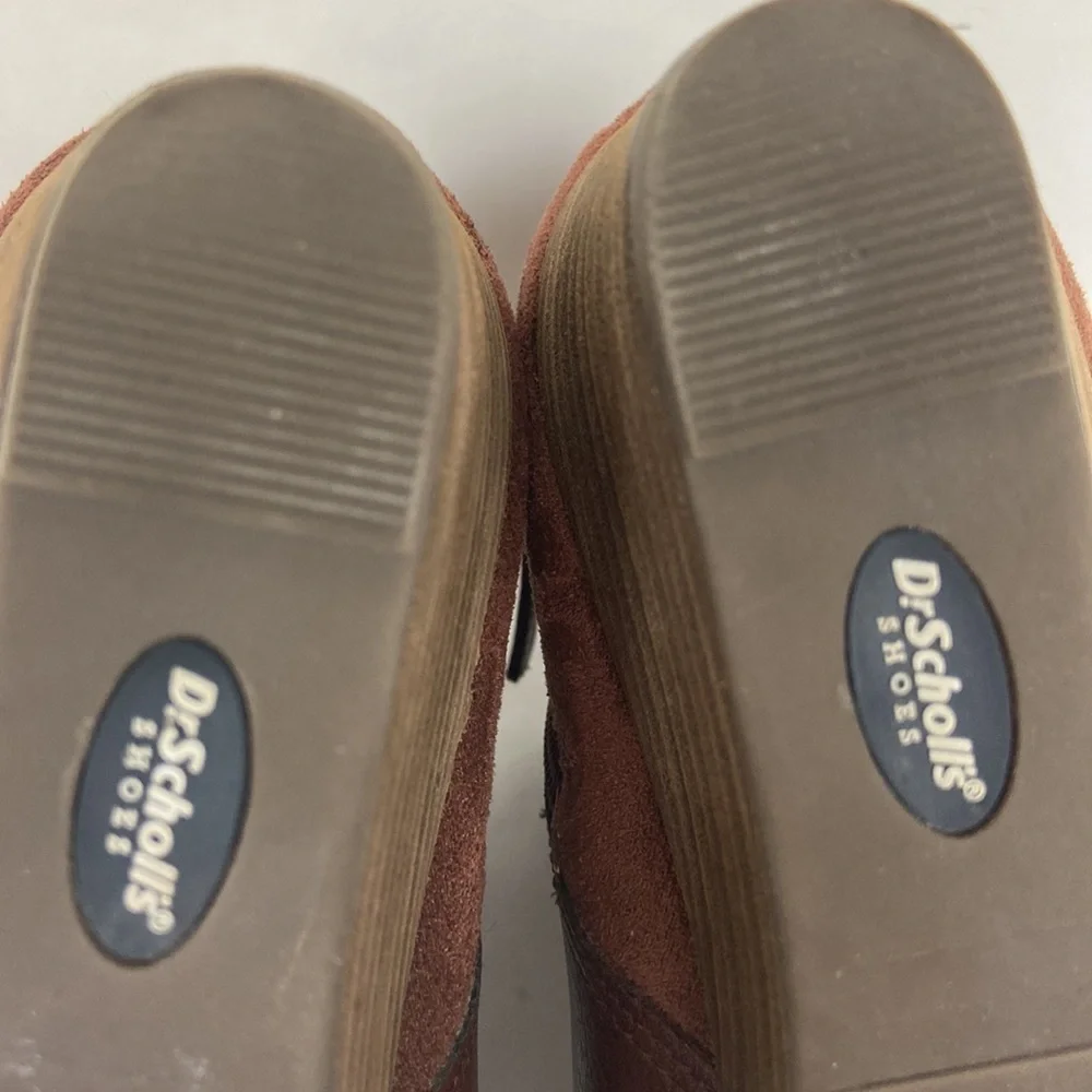 Dr. Scholls Cool Fit Memory Foam Double Vegan Leather Faux Suede Wedge Bootie